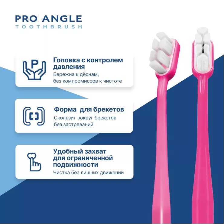 Pro Angle Toothbrush Set Pink Pink