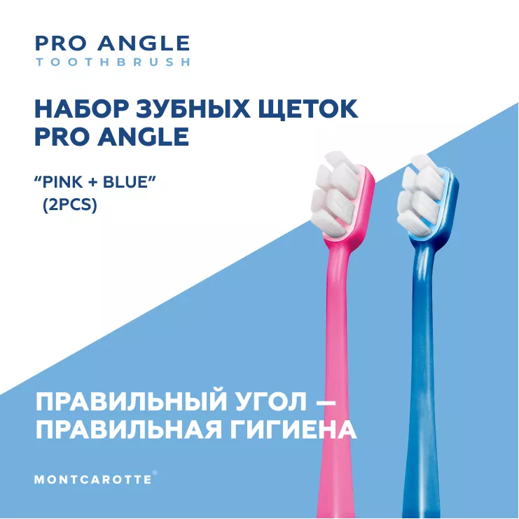 Pro Angle Toothbrush Set Pink Blue