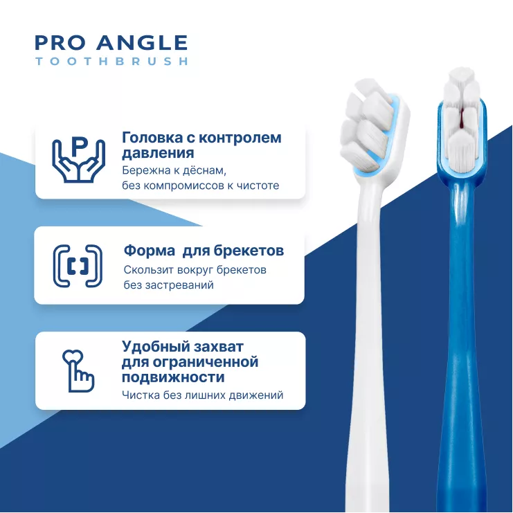Pro Angle Toothbrush Set White Blue