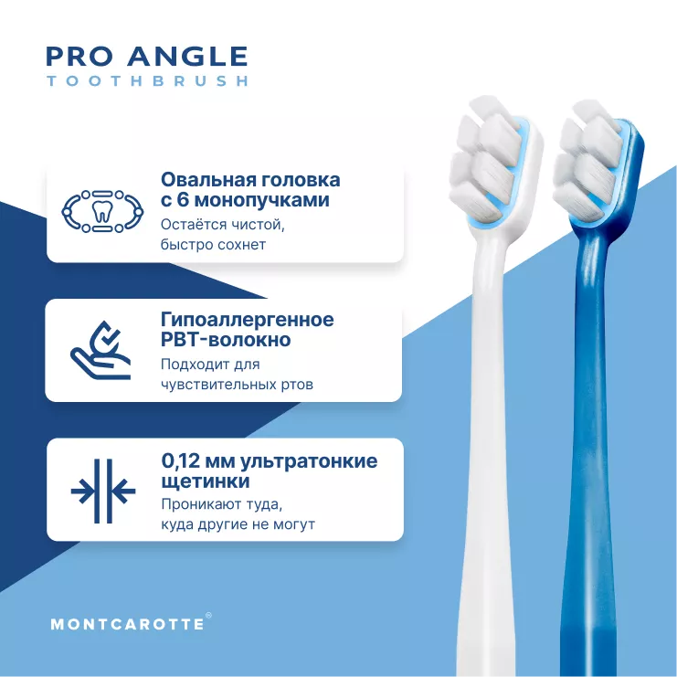 Pro Angle Toothbrush Set White Blue