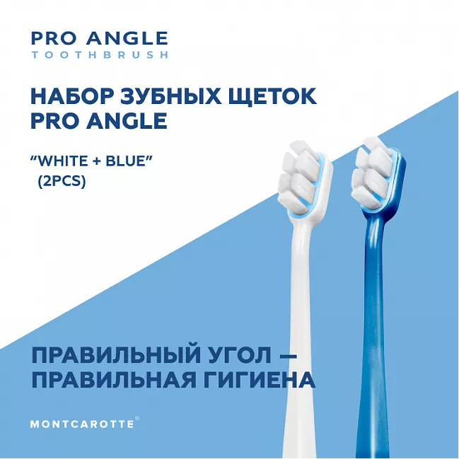 Pro Angle Toothbrush Set White Blue