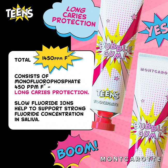 MontCarotte TEENS Toothpaste Bubble Gum
