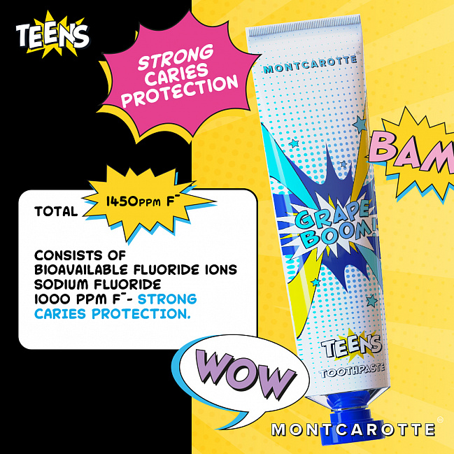 MontCarotte TEENS Toothpaste Grape Boom MontCarotte TEENS Toothpaste Grape Boom