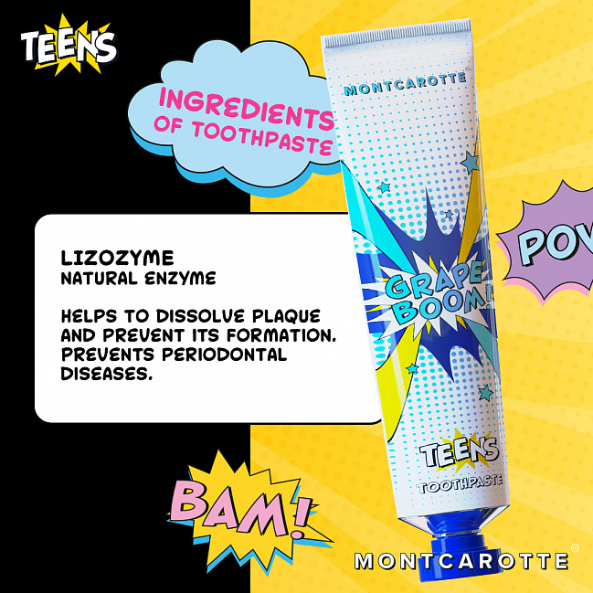 MontCarotte TEENS Toothpaste Grape Boom MontCarotte TEENS Toothpaste Grape Boom