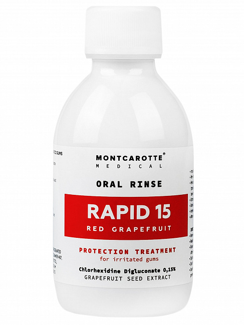 ORAL RINSE RAPID 15 RED GRAPEFRUIT, 200 ml ORAL RINSE RAPID 15 RED GRAPEFRUIT, 200 ml