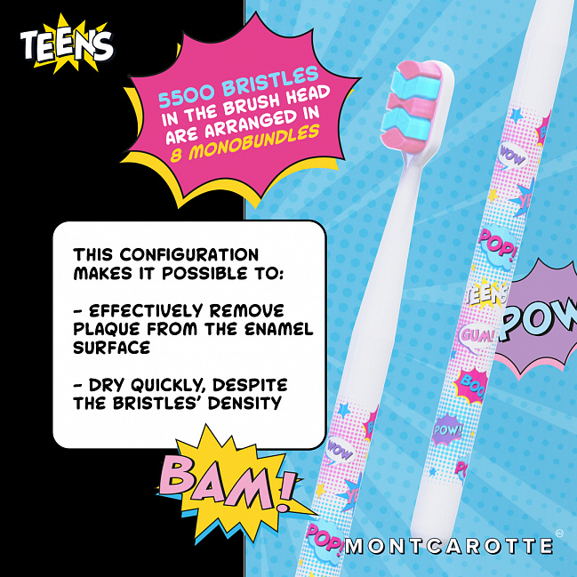 MontCarotte TEENS Toothbrush WHITE