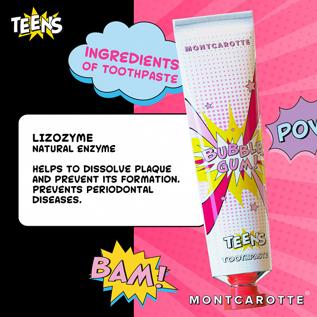 MontCarotte TEENS Toothpaste Bubble Gum