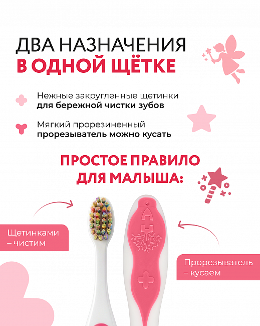 KIDS TOOTHBRUSH SET (2 pcs.) MontCarotte “Yellow and Rose” 0+ KIDS TOOTHBRUSH SET (2 pcs.) MontCarotte “Yellow and Rose” 0+