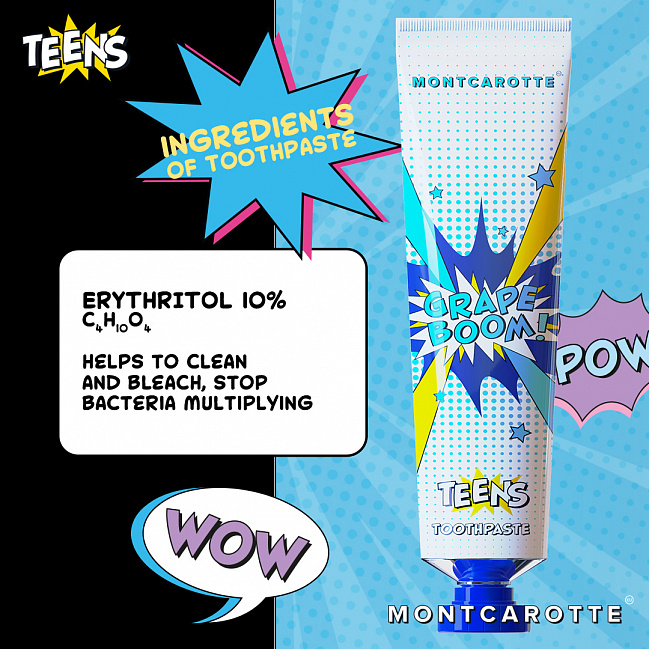 MontCarotte TEENS Toothpaste Grape Boom MontCarotte TEENS Toothpaste Grape Boom