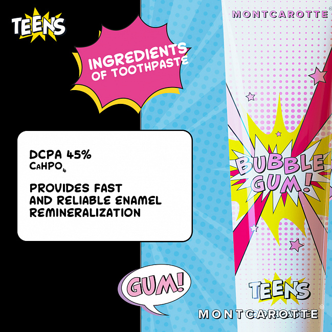 MontCarotte TEENS Toothpaste Bubble Gum