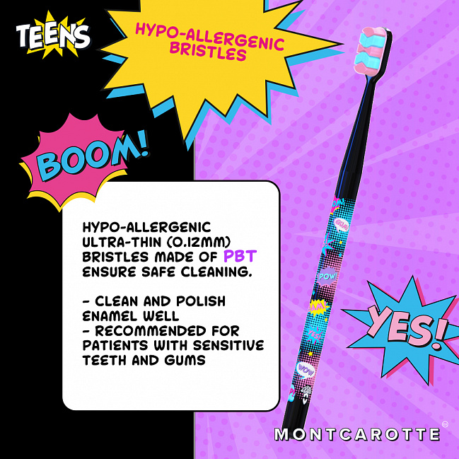MontCarotte TEENS Toothbrush BLACK